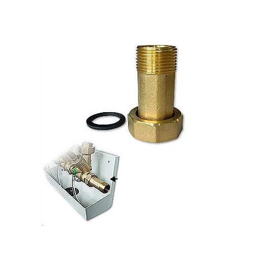 Bild 1 - Messing-bergangsverschraubung 1 1/4'' (berwurf) x 1'' AG inkl. Dichtring