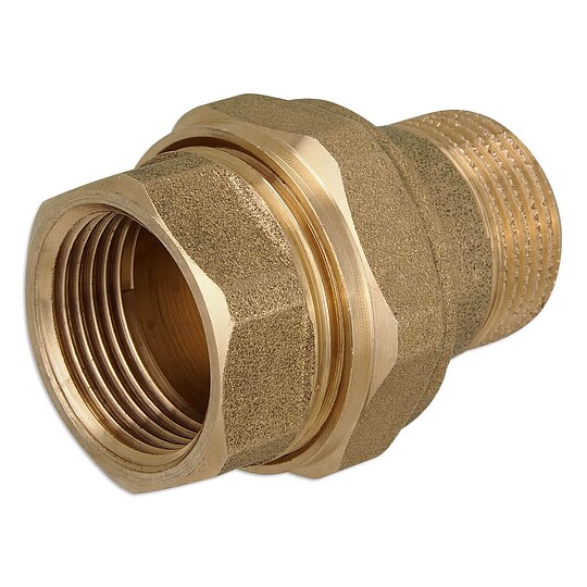 Bild 1 - Messing Gewindefitting-Verschraubung 3/4'' IG x 3/4'' AG - flachdichtend