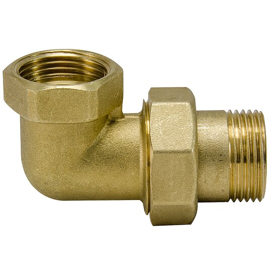 Bild 1 - Messing Gewindefitting-Winkel-Verschraubung 1 1/4'' IG x 1 1/4'' AG - flachdichtend