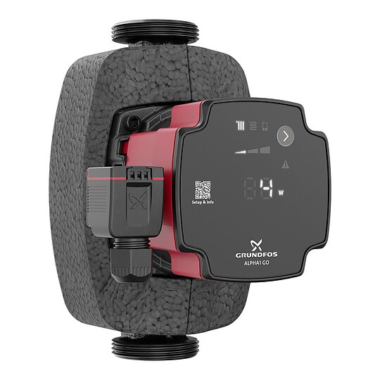 Bild 1 - Grundfos ALPHA 1 GO 25-40 - Hocheffizienz-Umwälzpumpe mit Dämmschale - Baulänge 180 mm - Gewinde 1 1/2'' - 93074202