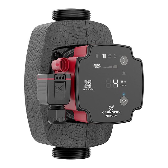 Bild 1 - Grundfos ALPHA 2 GO 25-40 - Hocheffizienz-Umwälzpumpe mit Dämmschale - Baulänge 180 mm - Gewinde 1 1/2'' - 93074249
