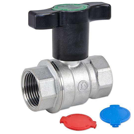 Bild 1 - Giacomini Kugelhahn 3/4'' IG x 3/4'' IG - Messing verchromt - mit verlngertem T-Griff - DVGW