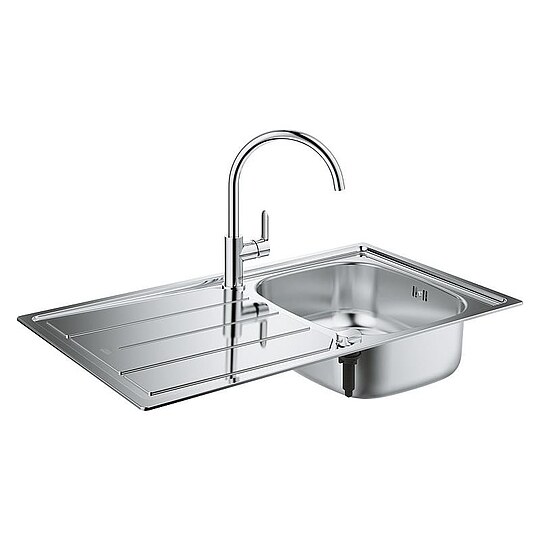 Bild 1 - Splen-Bundle Grohe Bau Edelstahlsple K200 & Spltischmischer Bau Edge - 31562SD1