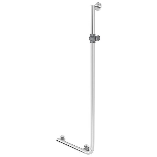 Bild 1 - Winkelgriff Hewi System 900 mit Brausehalter, links, 450 x 1250 mm - 900.33.20240 92