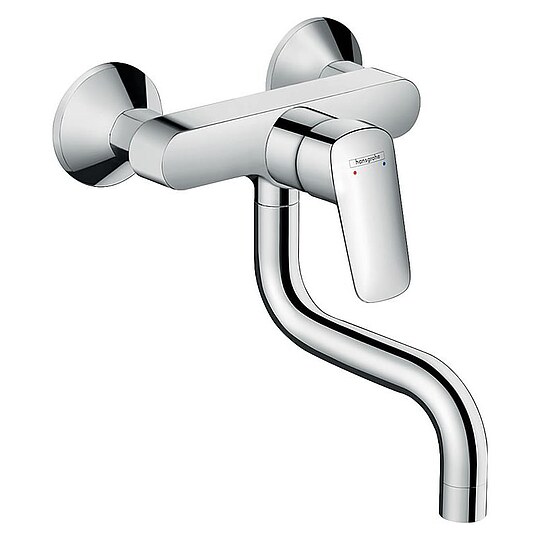 Bild 1 - Wand-Spültischmischer Hansgrohe Logis M31 mit Schwenkauslauf, Ausladung 209 mm, chrom - 71836000