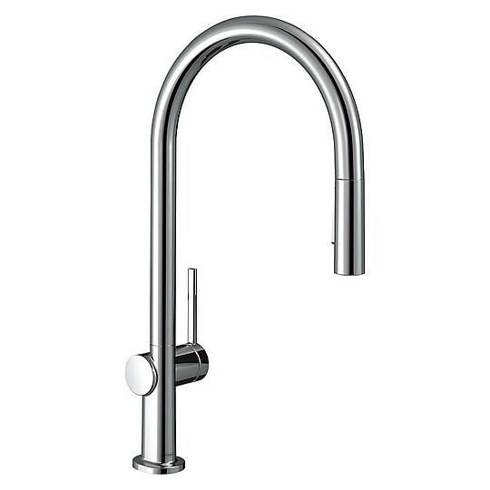Bild 1 - Spültischmischer Hansgrohe 210 Talis M54 herausziehbare Geschirrbrause, Ausladung 223 mm, chrom - 72800000