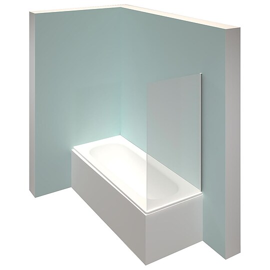 Bild 1 - Seitenwand H�ppe Alpha 2 f�r Badewanne, silber matt, 4 mm, 200-1200 mm x 500-2000 mm - A20582087321