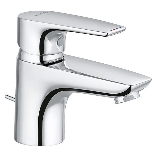 Bild 1 - Waschtischmischer KLUDI PURE & SOLID 60 mm, mit Zugstange, chrom - 343850575