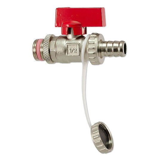 Bild 1 - KFE-Kugelhahn 1/2'' Durchgangsform - schwere Ausf. - Messing vernickelt - selbstd. - DN15 bis PN16