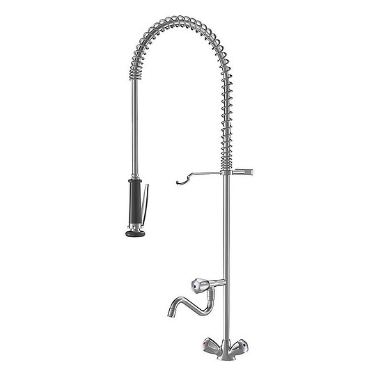 Bild 1 - Zweigriff-Spültischmischer KWC Gastro mit Geschirrwaschbrause, chrom - K.24.41.61.000C06