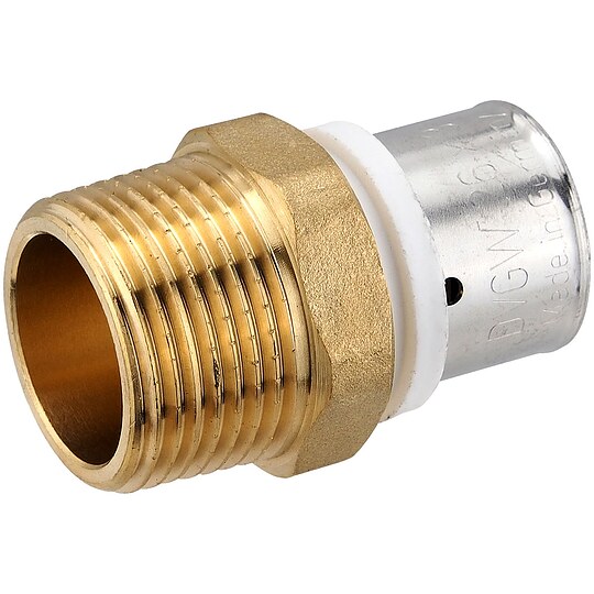 Bild 1 - Pressfitting-Übergang 26 x 3,0 mm - 1 Zoll Außengewinde für MV-Rohr