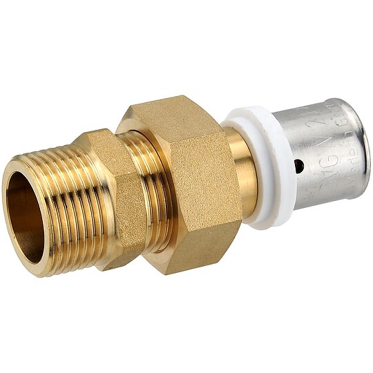 Bild 1 - Pressfitting-Verschraubung 20 x 2,0 mm - 3/4 Zoll Au�engewinde flachdichtend f�r MV-Rohr