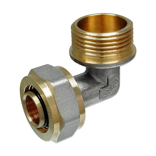 Bild 1 - Schraubfitting-bergangswinkel mit Auengewinde - 26 x 3,0 mm - 3/4'' fr Alu-Mehrschicht-Verbundrohr