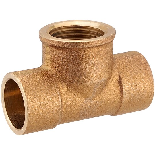 Bild 1 - Rotguss-L�t-T-St�ck - 22 mm x 1/2'' IG x 22 mm - mit DVGW-Zulassung