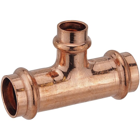 Bild 1 - Press-T-Stck 28 - 22 - 28 mm fr Kupferrohre - DVGW-zertifiziert - fr V- & M-Kontur