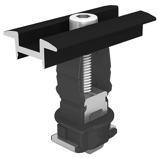 Bild 1 - K2 Systems PV-Befestigung schwarze Modulmittelklemme für Rahmenhöhe 25-40 mm für Single- und SolidRail-System