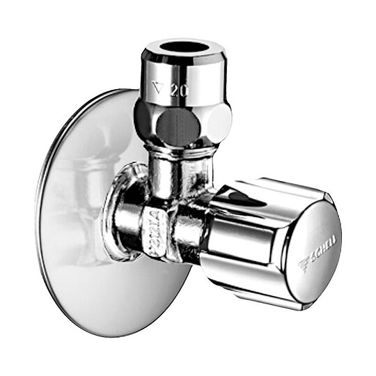 Bild 1 - Schell Eckventil COMFORT 1/2'' x 3/8'' - selbstdichtend, mit Quetschverschraubung - kurze Bauform - Messing verchromt