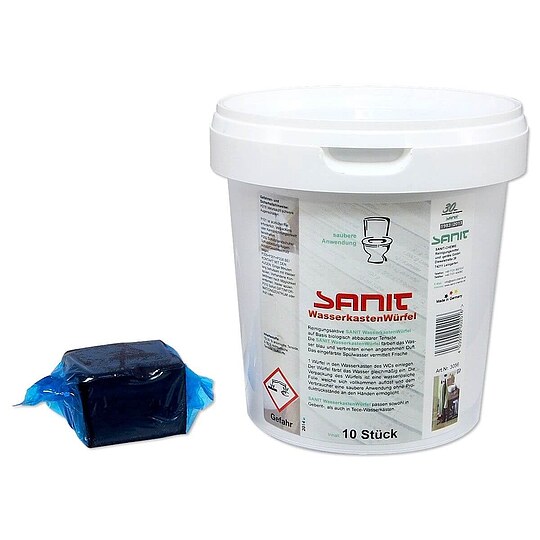Bild 1 - SANIT Wasserkastenwrfel Reinigungswrfel fr WC-Splkasten - 10 Wrfel je 50 g - 3056