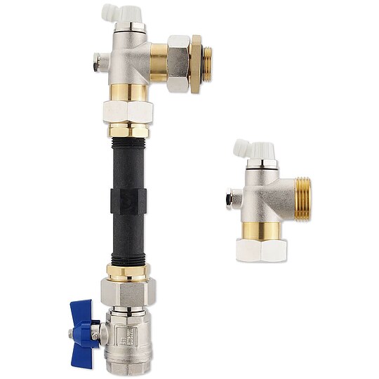 Bild 1 - W�rmemengenz�hler-Einbau-Set - vertikal - f�r Baul�nge 110 mm 3/4'' und 130 mm 1