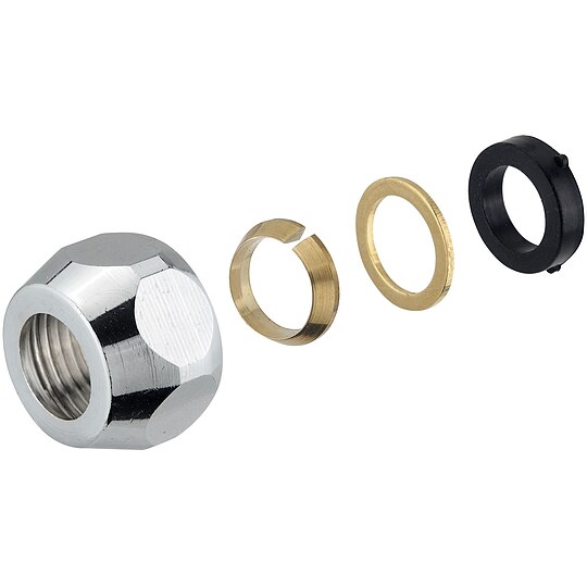 Bild 1 - Klemmverschraubung für Eckventile - 3/8'' x 10 mm - Messing verchromt