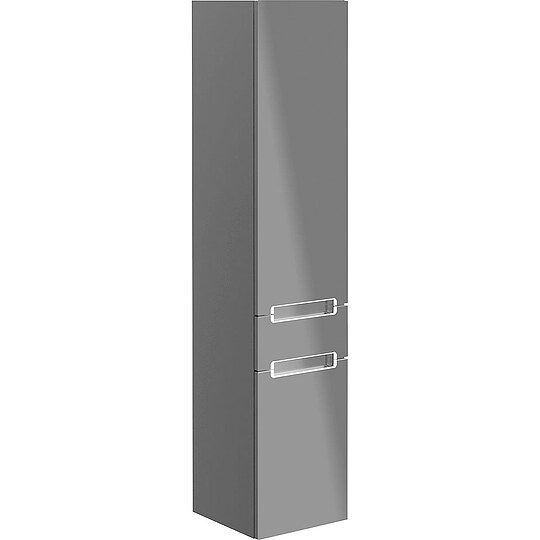 Bild 1 - Hochschrank Villeroy & Boch Subway 2.0, 2 Türen, Anschlag links, Glossy Grey 370 x 350 x 1650 mm - A70710FP