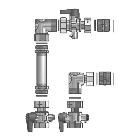 Bild 1 - Viessmann Wärmemengenzähler Anschluss-Set, senkrecht - 7438469