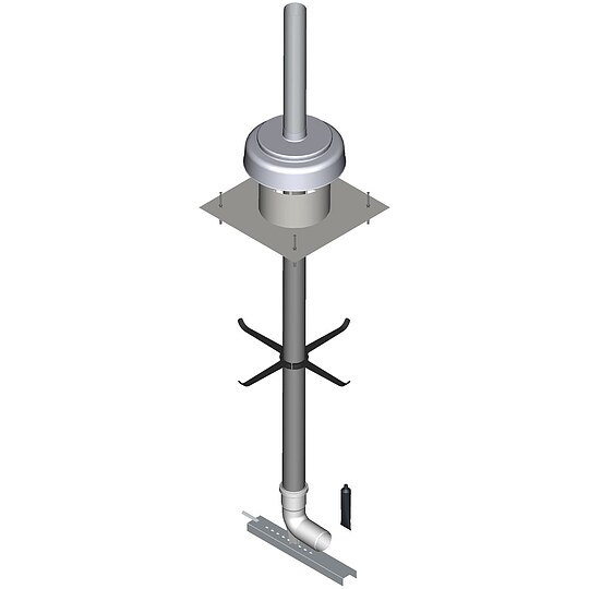 Bild 1 - Viessmann Basispaket Schacht � 80 mm, Kunststoff (Metall, PPs, Typ B) f�r doppelz�gige Schornsteine - 7502680
