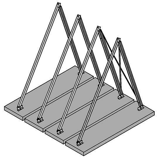 Bild 1 - Viessmann Befestigungssatz fr Flachdachaufstnderung auf bauseitiger Unterkonstruktion 30 - 1,5 kN/m - ZK02984