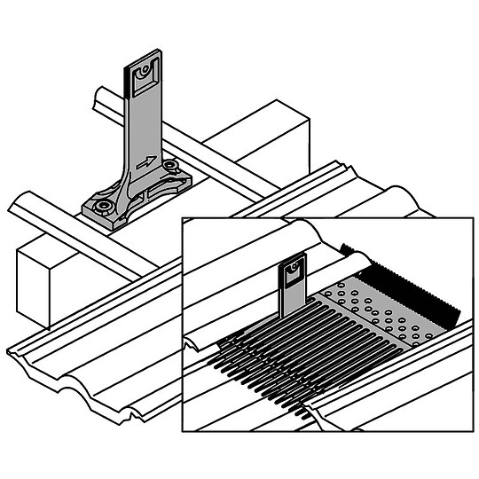 Bild 1 - Viessmann Montagesatz f�r D�cher mit Konterlattung mit Sparrenanker hohe Pfanne max. 100 mm - schwarz - ZK00662