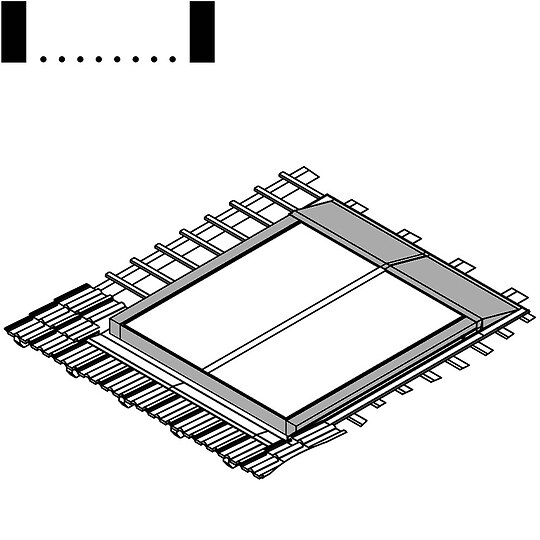 Bild 1 - Viessmann Befestigungssatz Dachintegration f�r 4 Flachkollektoren senkrecht 1-reihige Montage Biberschwanz und Schiefer 20-65� - Z013086