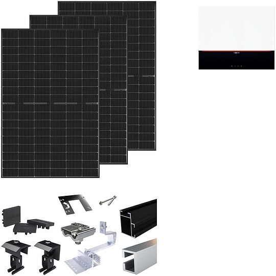 Bild 1 - Viessmann PV-Paket L mit 26 Modulen Glas-Glas black frame, Montagesystem Aufdach - Z032045