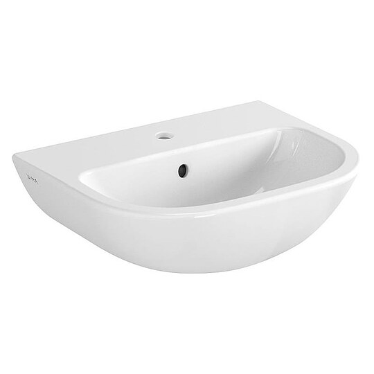 Bild 1 - Handwaschbecken VitrA S20 450 x 355 mm, mit Überlauf, 1 Hahnloch mittig, weiß - 5500L003-0001
