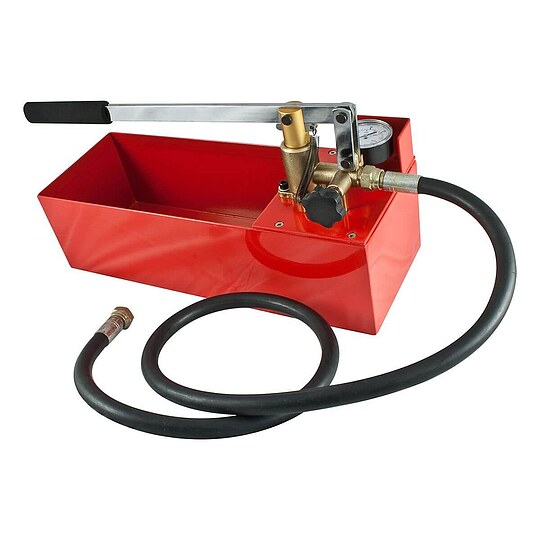 Bild 1 - Hand-Druckprfpumpe bis 50 bar - Wanneninhalt 12 Liter - mit 1,5 m Hochdruckschlauch 1/2'' IG