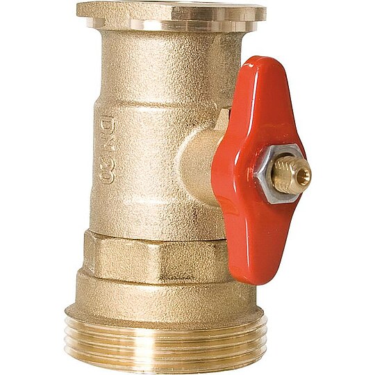 Bild 1 - Kugelhahn mit 1'' Flansch und 1 1/2'' AG