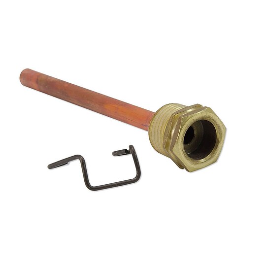 Bild 1 - Tauchh�lse 1/2'' f�r Temperatur-F�hler - Tauchrohr-Innen-� 7 mm - L 100 mm - mit Halteklammer