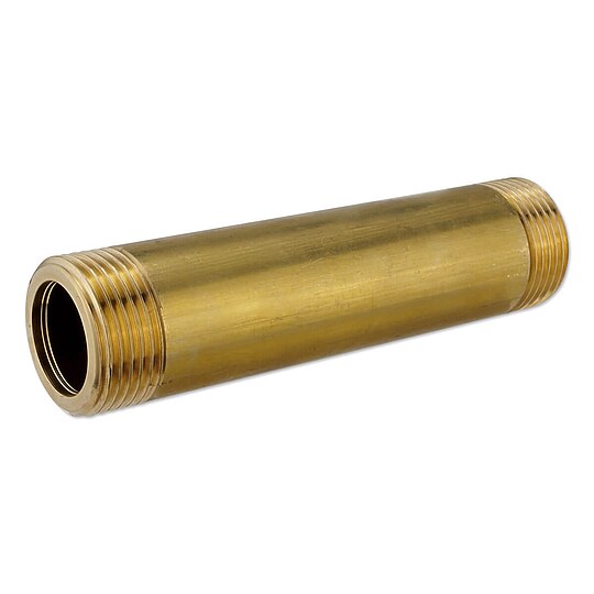 Bild 1 - Messing Langnippel - Distanzstck fr Wasserzhler / Wrmezhler - 1'' x 130 mm