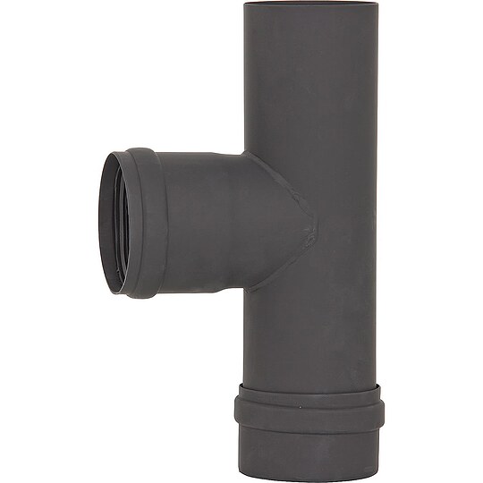 Bild 1 - Pellet-Abgasrohr T-Anschluss mit Revision, Ø 80 mm, lackiert, mit Silikondichtung