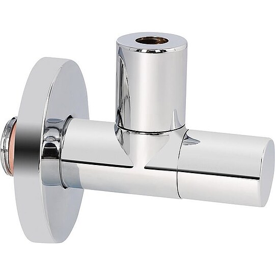 Bild 1 - Design-Eckventil 1/2'' x 3/8'' - selbstdichtend, mit Quetschverschraubung - verchromt