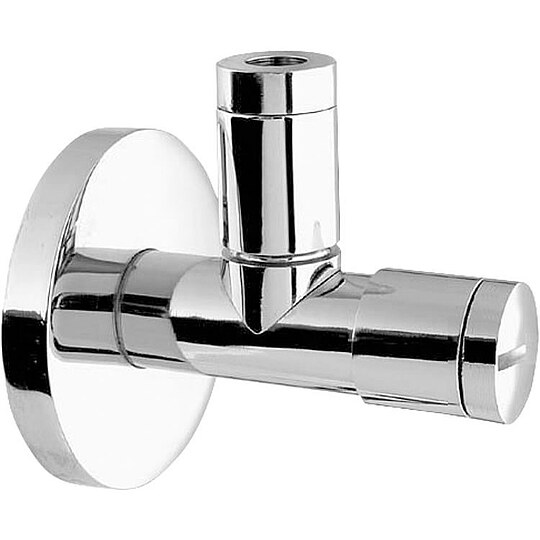 Bild 1 - ALBERTONI Design-Eckventil Serie Linea 1/2'' x 3/8'' - mit Quetschverschraubung & Filter - Messing verchromt