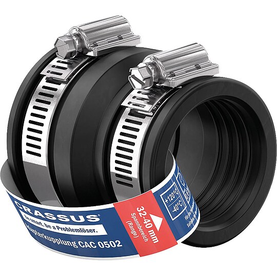 Bild 1 - Adapterkupplung CAC 0502 Spannbereich 40-50 x 32-40mm EPDM - PN 0,6 bar