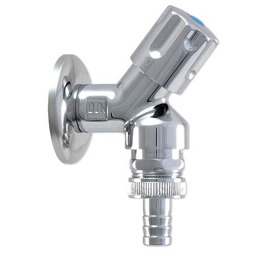 Bild 1 - Ger�te-Anschlussventil 1/2'' - poliert verchromt, mit Rosette, Durchlaufbel�fter und R�ckflu�verhinderer