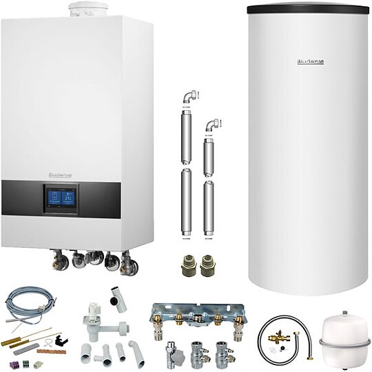 Bild 1 - Buderus GB172i.2 Logaplus Gas-Brennwert Paket W22 mit Regelung BC400 und Warmwasserspeicher SU160 - 20 kW - 7739621313