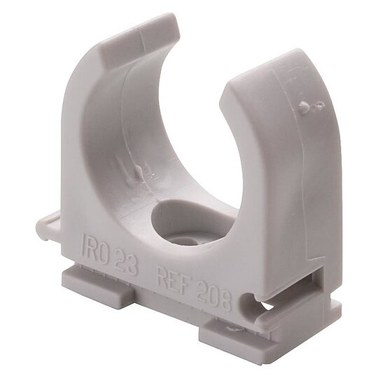 Bild 1 - Rohrschelle aus Kunststoff PP - grau - DN20 - Spannweite 20 - 21 mm