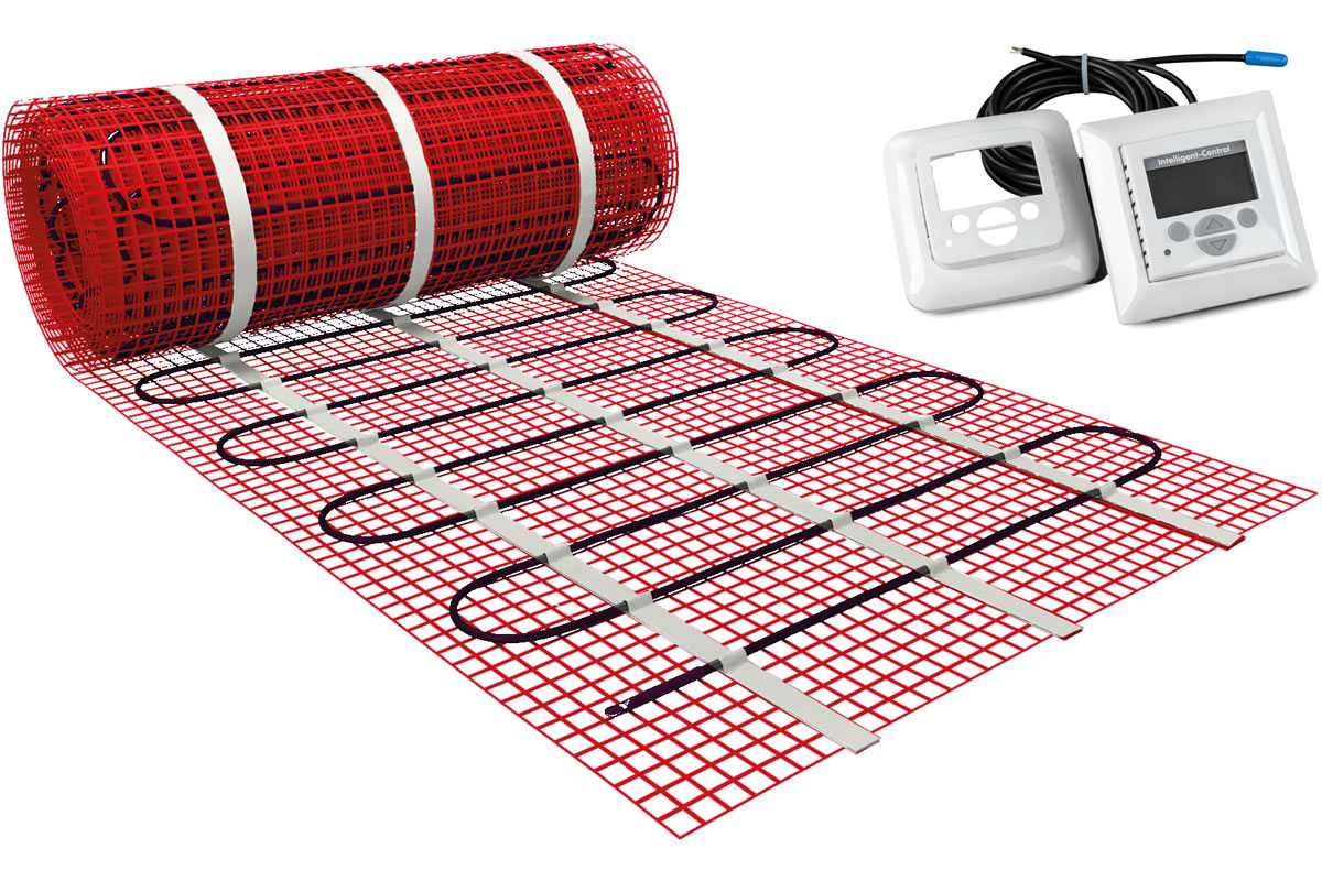 MAGNUM Elektro-Fußbodenheizung - Heizmatte 10 m² - 230 V - Länge 20 m - Breite 0,5 m - mit Digital-Raumthermostat