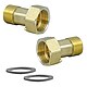 1 Satz Wasserzhlerverschraubung 3/4'' AG x 1'' IG berwurf flachdichtend - Messing