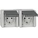 Aufputz-Steckdosen, waagerecht Jung 8220 W / WG 800 - 2-fach