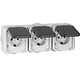 Aufputz-Steckdose, IP44, Schuko, waagrecht, grau D 6633 WAB - 3-fach
