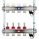 Fubodenheizungsverteiler aus Edelstahl mit Topmeter fr 4 Heizkreise - ohne Anschlussset