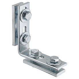 Montagewinkel 90� verzinkt - mit Doppelschiebemuttern - 85 x 25 x 4 mm - f�r Profil 27/18 und 28/30