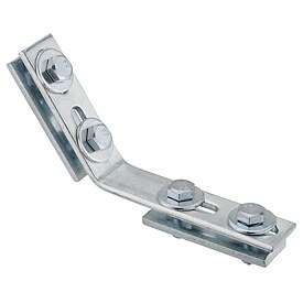 Montagewinkel 45� verzinkt - mit Doppelschiebemuttern - 85 x 25 x 4 mm - f�r Profil 27/18 und 28/30